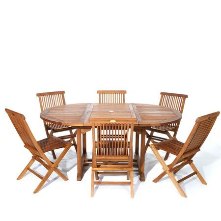 ALL THINGS CEDAR 7 Piece Oval Folding Chair Set TE70-22